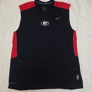 GEORGIA BULLDOGS NIKE DRI FIT MENS RUNNING/TRACK SLEEVELESS TANK TOP SIZE LARGE